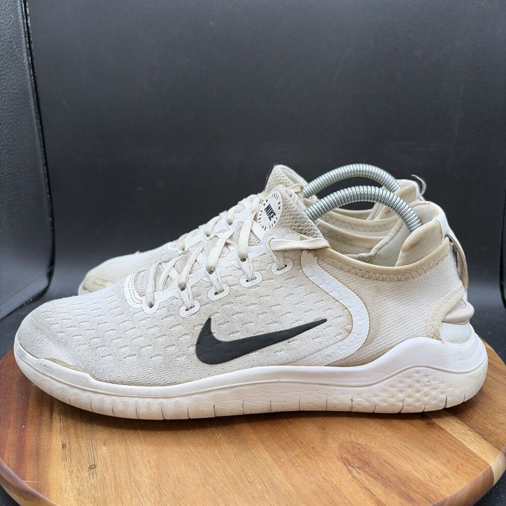 Nike Free RN 2018 Men's Size 8.5 Running Shoes White Black Sneakers